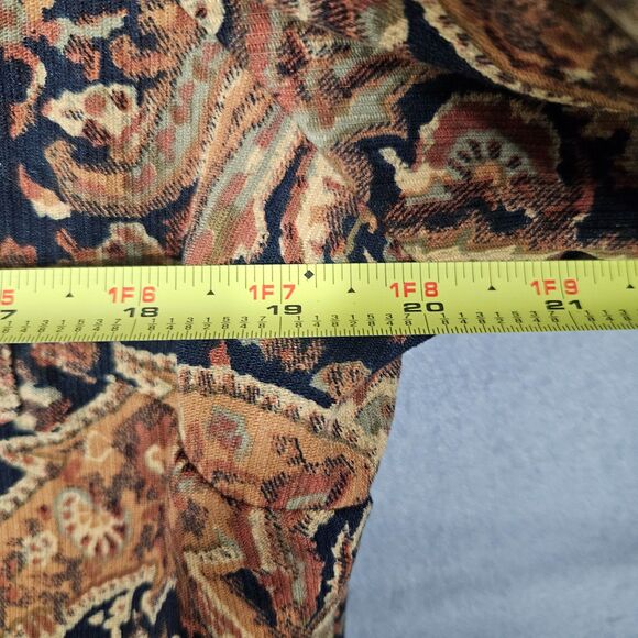 VTG Snap Front Western Shirt Micro Velvet Paisley Rib texture Sz L Studio West - Picture 6 of 7